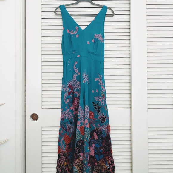 Anthropologie Dresses & Skirts - Anthropologie Maeve teal floral jumpsuit